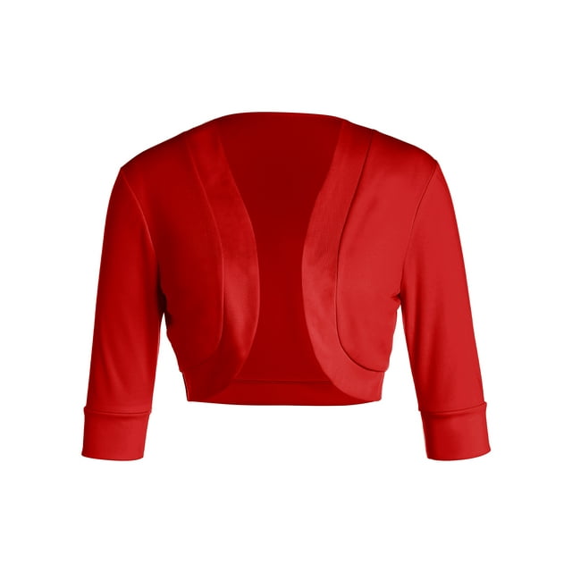 Gupgi Boléro Cardigan pour Femmes à devant Ouvert, Couleur Unie, Veste Boléro, Manteau Court