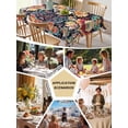 thumbnail image 5 of Vintage Flowers Table Cloth, Ethnic Boho Floral Botanical Black Waterproof Tablecloth for Rectangle Tables, Reusable Washable Fabric Table Cover for Restaurant Kitchen Dining Tables 60"x120", 5 of 6