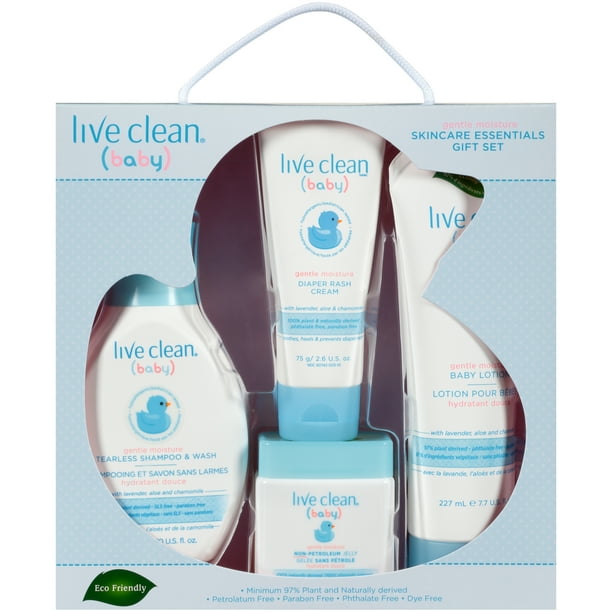 Live Clean Baby Gentle Moisture Skincare Essentials Gift Set, 4Piece