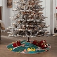 thumbnail image 6 of Halloween Christmas Tree Skirt - Hawaiian Style Blue Yellow 30 Inches Christmas Tree Skirt for Halloween Holiday Indoor Home Christmas Tree Decorations with Three Ribbons, 6 of 7