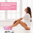 thumbnail image 5 of Foot Warmer, Winter Plush Heated Feet Warmers, USB-Powered 5-Level Adjustable Heating, Removable for Cleaning, Foot Warmer Under Desk, Gift for Family Friends,Pink, 5 of 7