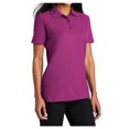 thumbnail image 4 of Womens Stain-Release Cotton/Polyester Polo T-Shirt Boysenberry Pink 3X-Large, 4 of 6