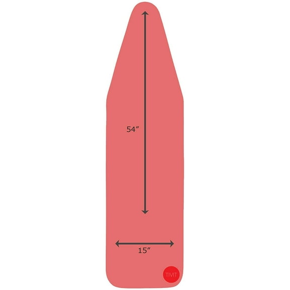 TIVIT Ironing Board Covers - Heat Reflective 15 x 54 Advanced Cotton - 5 Layer Padded Cover w/Inner Aluminum Lining Reflecting Steam/Heat, Prevents Board from Rusting - Red European Iron Table Cover