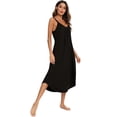 thumbnail image 3 of Nightgown Womens Sleeveless Sleepwear V Neck Racerback Sleep Dress, 3 of 6