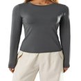 thumbnail image 1 of Blouse Mode Urbaine à Manches Longues Unie pour Femmes, 1 of 6