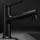 thumbnail image 3 of Lavabo con Grifo Extraíble Rociador, Grifo Mezclador de Lavabo con Un Orificio Y Una Manija para Agua Fría Y Caliente con Gira Negro Macarena Fregadero de lavabo caliente y frío, 3 of 8