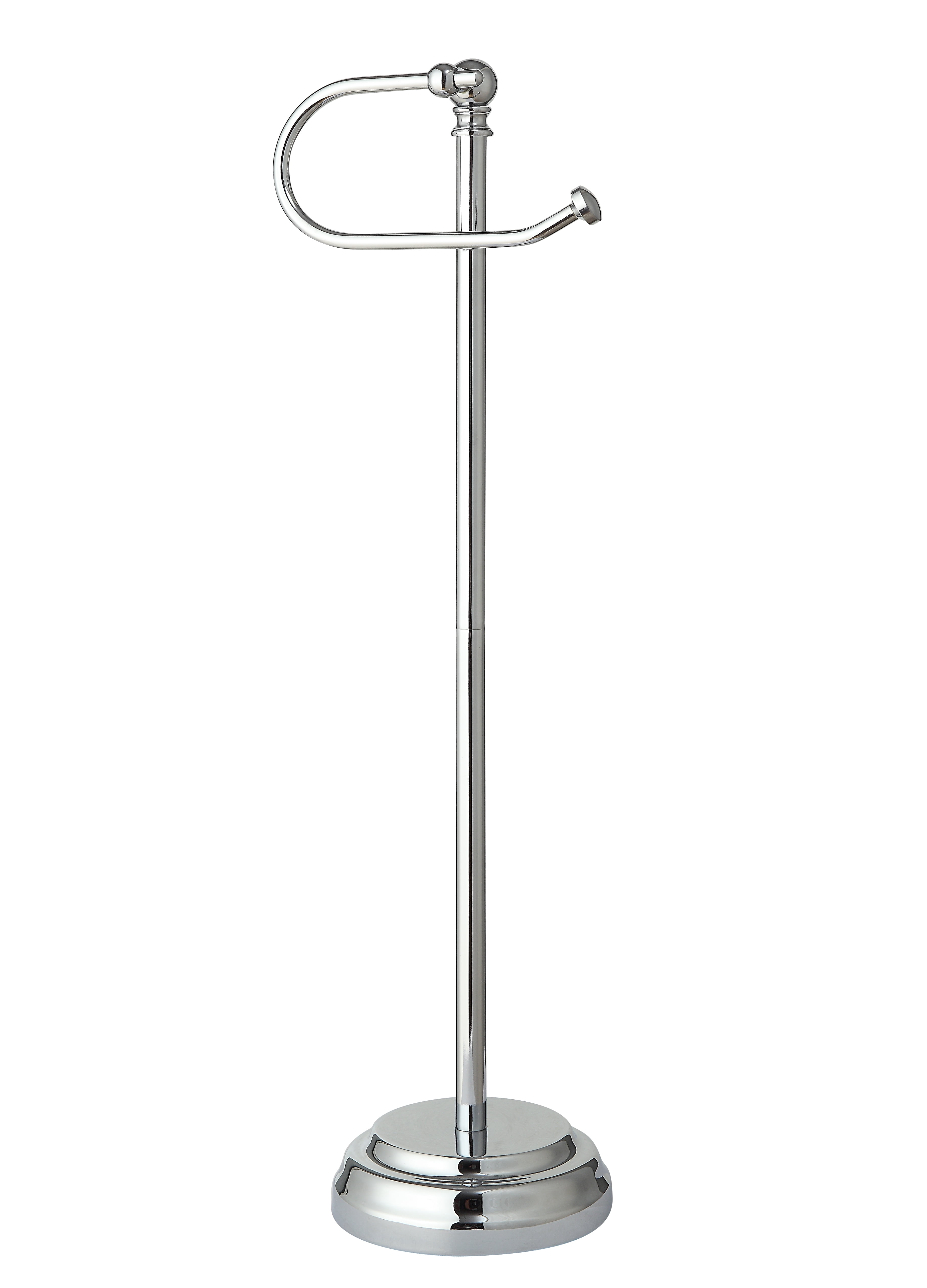 SunnyPoint Classic Free Standing Toilet Tissue Paper Roll Holder Stand; Chrome