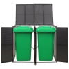 thumbnail image 7 of vidaXL Black Poly Rattan Double Wheelie Bin Shed 55.1"x31.5"x46.1" for Outdoor, 7 of 7