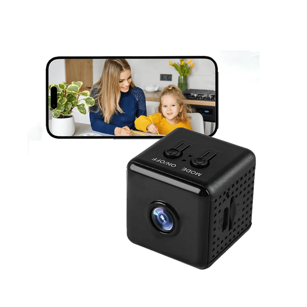 Mini Cámara Espía Wifi Vigilancia Hd 1080p Con Ir Alarma 2mp Malubero Negro