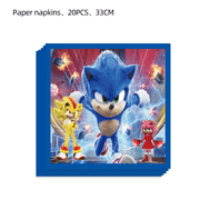Soniccs Birthday Party Decorations Tableware Set Paper Cup Napkin Cake Topper for Kids Boy Party gifts Baby Shower Supplies