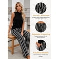thumbnail image 5 of ZToonmas Women's 2 Piece Outfits Sleeveless Top and Loose Wide Leg Pants Set Casual High Waist Palazzo Pants Suit, 5 of 9