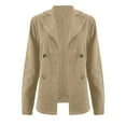 thumbnail image 4 of Vedolay Womens Fall Tops Women's Business Casual Blazer with Lined Double Suit Jacket,Khaki L, 4 of 5