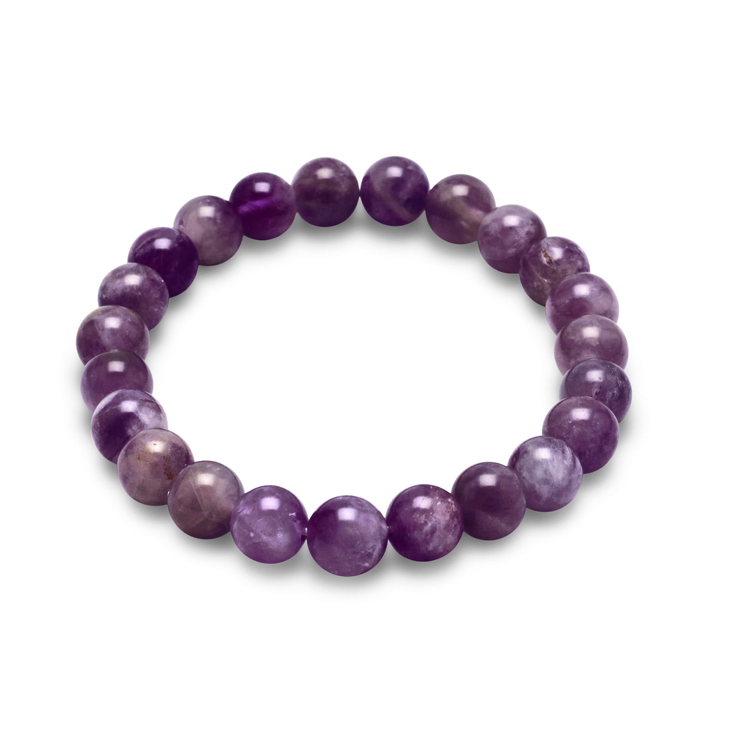 Precious Stars Amethyst 8-mm Beaded Unisex Stretch Bracelet
