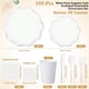 thumbnail image 2 of Suministros de fiesta Ziliny, 350 unidades, desechables, blancos, para 50 invitados, 2 of 6