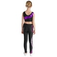 thumbnail image 4 of iiniim Girls' 2 Piece Athletic Leggings with Tank Crop Tops Outfits Sets for Gymnastics Sports Workout Fitness Purple&Rose 8, 4 of 7