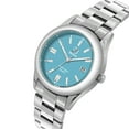 thumbnail image 3 of Blekon Original Stylish Bracelet & Leather Watch Set - Elegant Timepiece for Everyday and Special Occasions - (Aqua), 3 of 6