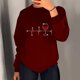 thumbnail image 2 of Gibobby Sudadera mujer Sudadera para mujer linda camisa de otoño con cuello redondo(B,M), 2 of 4