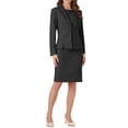 thumbnail image 2 of INSPIRE CHIC Business Dress Suit Sets for Women's 2 Piece Sleeveless Dress and Notched Lapel Blazer M Black, 2 of 5