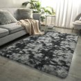 thumbnail image 2 of Alfombra Merelax, 152 x 244 cm, felpa suave teñida con corbata, negro y gris, 2 of 7
