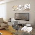 thumbnail image 3 of 32 Unids/Set Pegatinas De Pared De Espejo 3D Mural Acrílico Big Sticke Plata, 3 of 8