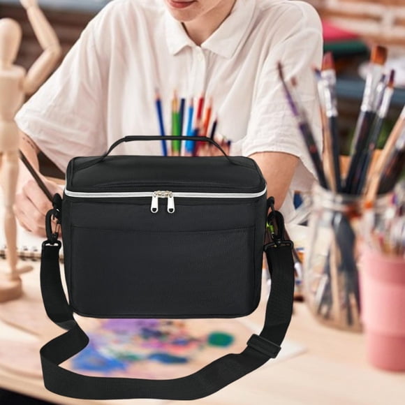 Estuche organizador para marcadores, bolsa de almacenamiento para bolígrafos Oxford con asa y cremallera, bolso de mano, contenedor para transportar