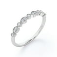 thumbnail image 3 of JeenMata Round Brilliant Moissanite Art Deco Wedding Ring Band in 18k White Gold Over Silver, 3 of 7