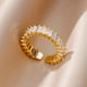 thumbnail image 1 of 316L Stainless Steel Rings for Women Gold Color Never Fade Luxury Classic rings Adjustable Rock Ring Aesthetic Jewelry Gift, 1 of 5