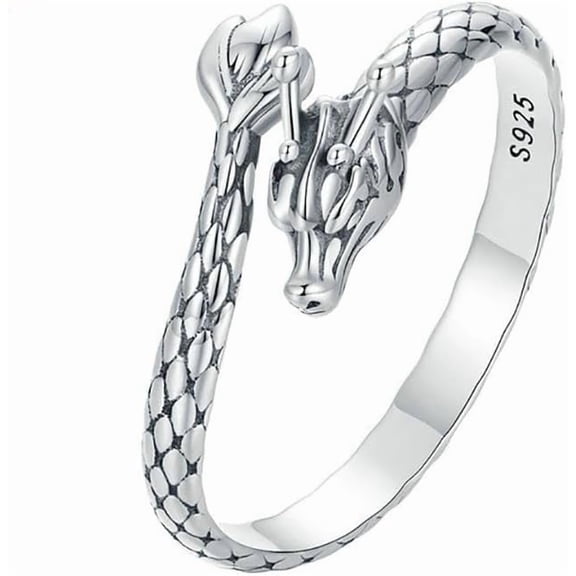 Retro Dragon Wrap Finger Band for Women Men Sterling Silver 925 Open Statement Rings Vintage Promise Engagement Rings Fashion Jewelry