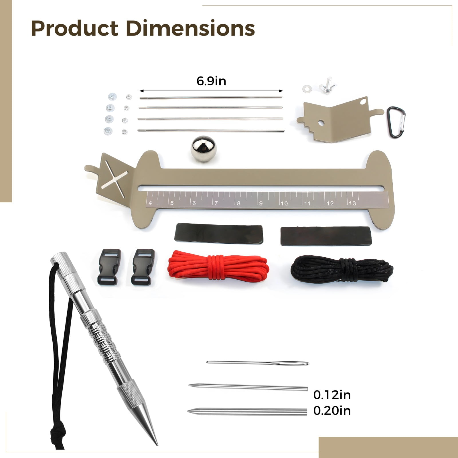 Paracord Bracelet Making Kit, Metal Jig Bracelet Maker with Adjustable Width, Paracord Jig Weaving Tools Accessories, Marlinspike Needles Buckles Ropes DIY Set, Paracord Bracelet Making Supplies