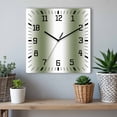 thumbnail image 6 of Dark Green Wooden Wall Clock Silent Non Ticking, Modern Gradient Vertical Stripes Geometric Square Wall Clocks Battery Operated, Decor Clock for Home Office, Living Room, Kitchen, 12 Inch, 6 of 9