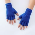 thumbnail image 2 of Visland 2 Pair Half Finger Gloves Winter Knit Warm Stretchy Mittens Fingerless Gloves in Common Size for Men and Women, 2 of 2