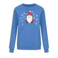 thumbnail image 4 of Christmas Sweatshirt Women Christmas Tree Cake Graphic Sweater Shirts Xmas Holiday Pullover Cute Long Sleeve Tops Blue XL, 4 of 6