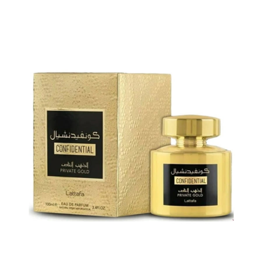 Lattafa Unisex Confidential Private Gold EDP Spray 3.38 oz Fragrances 6291107459707