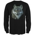 thumbnail image 1 of Timber Wolf Face Mens Long Sleeve T Shirt, 1 of 1