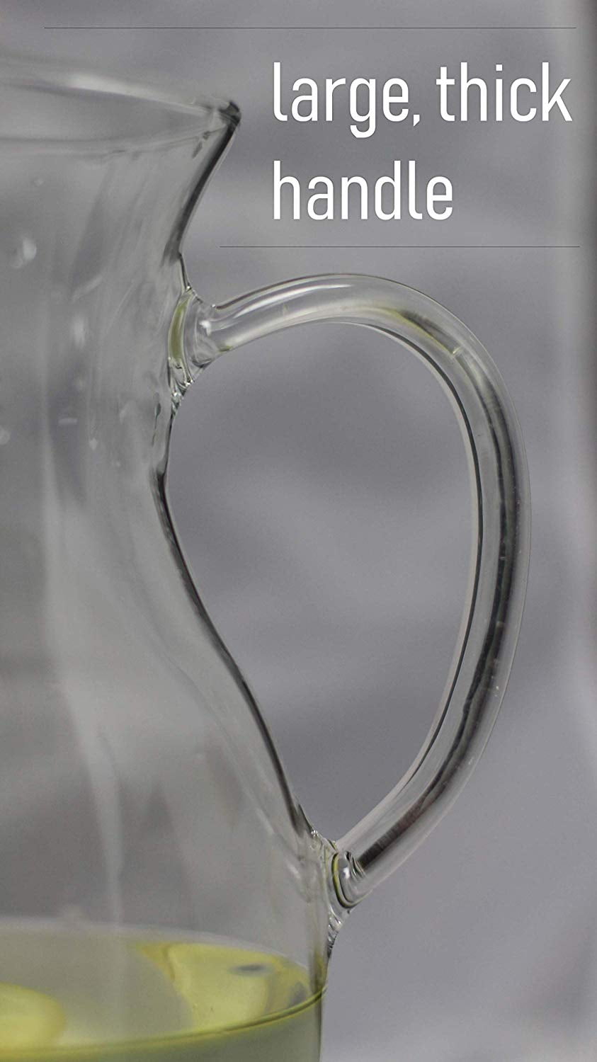 Simax Glassware Clear Glass Pitcher | For Cold Beverages, Dishwasher Safe, Cylinder Design, One Quart Capacity