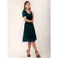 thumbnail image 2 of DressBerry Women's Solid Poly Georgette Square Neck Tiered Dress Short Puffed Sleeves Knee Length Smocked Front CasualSummer Wear Midi Length Light Weighted Wavy Party Wear Dress, 2 of 7