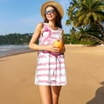 thumbnail image 3 of Easygdp Flamingo para Vestido Transpirable de Mujer, Vestido Suelto de Manga Corta con Pliegues y Bolsillos para el Verano, 3 of 7