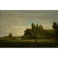 thumbnail image 3 of Théodore Rousseau 14x11 Black Modern Framed Museum Art Print Titled - A Meadow Bordered by Trees (ca. 1845), 3 of 5