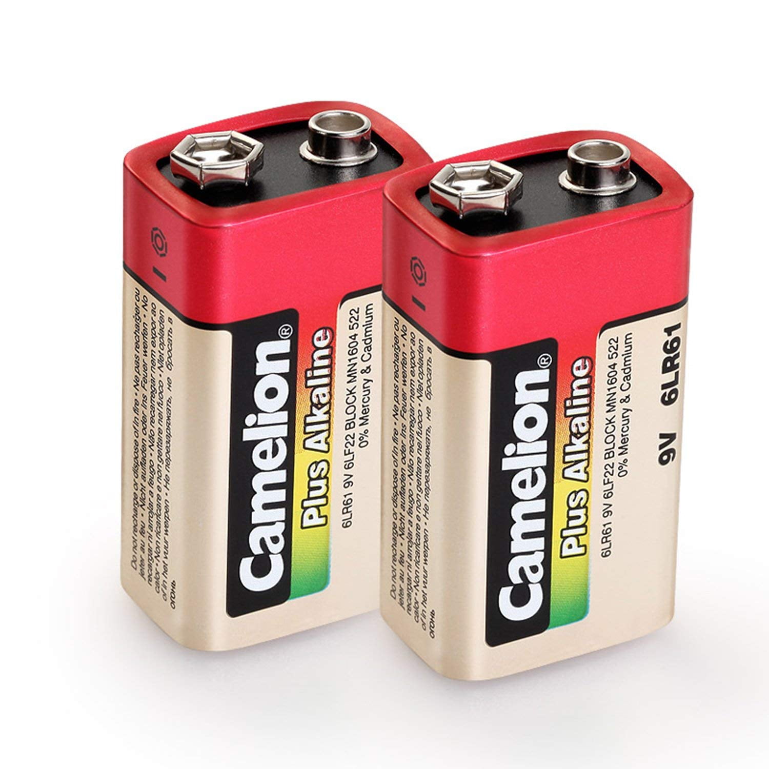 Camelion Alkaline Plus 9 Volt Batteries - Blister Pack of 6 