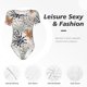 thumbnail image 4 of Fotbe Tropical Leaves Body de Mujer con Cuello Redondo y Mangas Cortas, Sin Mangas Ajustado, Suave, Cómodo y Básico-Large, 4 of 7