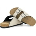 thumbnail image 4 of VENECORE Verano Women's Cork Footbed Sandals Summer Comfortable Cushioned Slide Flat Slip-on, Stone, US 9M, 4 of 7