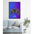 thumbnail image 2 of IDEA4WALL Framed Canvas Art Wall Decor Classic Video Game Handheld Controller in Neon Pink and Blue Pop Culture Media Digital Art Pop Art Comic for Dorm Home Office - 24"x36", 2 of 4
