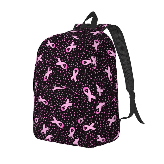 Balery Breast Cancer Awareness3 Mochila Clásica Impresa Básica para Viaje, Mochila Escolar Resistente al Agua, Mochila de Lona con Correas Ajustables-Small