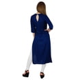 thumbnail image 5 of Bimba Women Blue Cotton Kurta Kurti Casual 3/4 Sleeve Formal Tunic Summer Blouse, 5 of 7