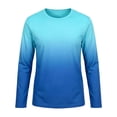 thumbnail image 3 of TGPMGRZ Boys Rash Guard Long Sleeve Swim Shirt Fashion Gradient UV Protection Sun Shirts Light Blue 3-4 Years, 3 of 5