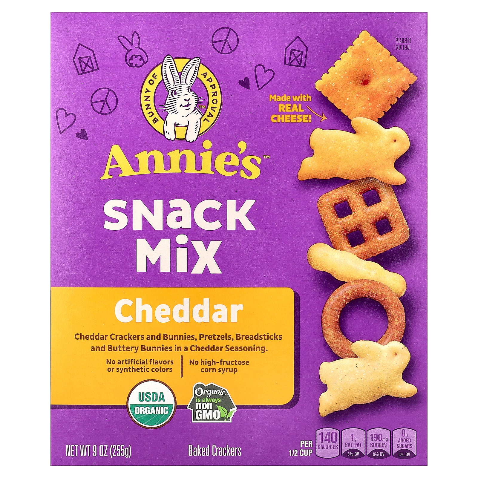 Annie's Cheddar Snack Mix With Assorted Crackers and Pretzels, 9 oz