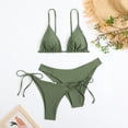 thumbnail image 2 of Lisingtool Women's Bikini Swimsuits Women 3Pc Bandeau Bandage Bikini Set Push up Brazilian Swimwear Beachwear Swimsuit Bikiniwear Womens Swimsuits Army Green, 2 of 8