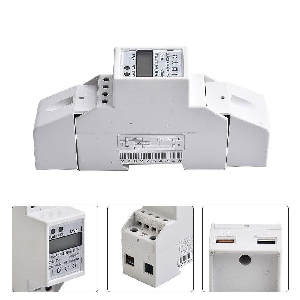 Xtm35Sa Digital Electric Energy Meter Din-Rail 220V Kwh Single Phase 2Wire 10-40A Lcd Guide Type Backlight Digits Wattmeter 10(40)A