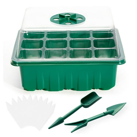 

5 Pack Seed Starter Trays with Grow Light Adjustable Humidity Seed Starting Trays Nursery Tray Greenhouse Germination Case Set