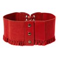 thumbnail image 4 of Women Adjustable Lace-up Corset Waspie Belt Wide Faux Leather Elastic Stretch Waist Cincher Vintage Retro Punk Belt for Daily Dresses Renaissance Party Outfits Red One Size, 4 of 4